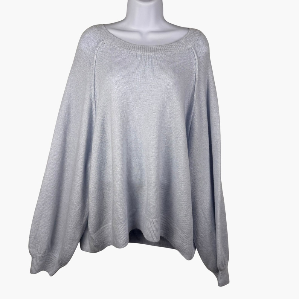 Vince Camuto Sweater Top Womens XL Frozen Blue Knit Pullover Oversized NWT NEW - Picture 3 of 12